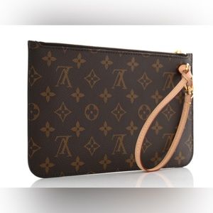 💯 Authentic Louis Vuitton neverfull pochette monogram canvas large